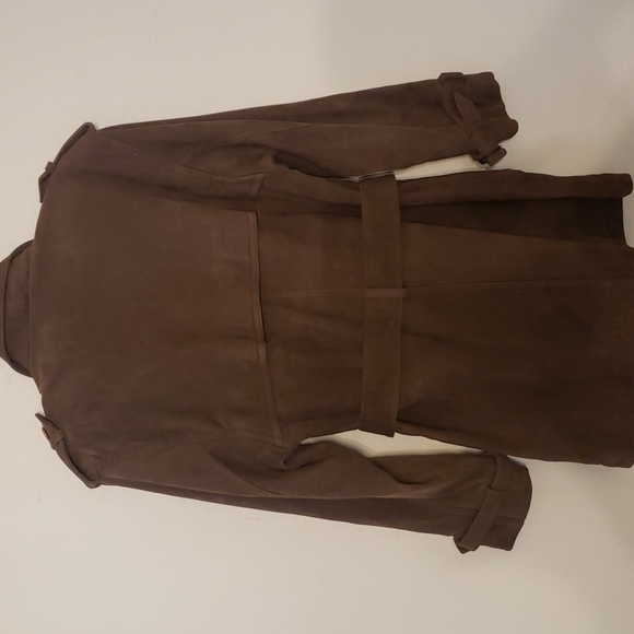 Vintage 100% Suede Trench Coat - Picture 5 of 9